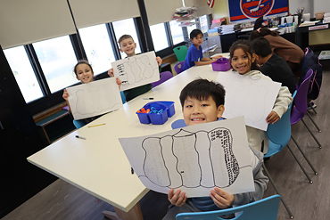 The fall season was celebrated with a special art project on Nov. 6 in art teacher Tiffany Sorice's class at Abbey Lane Elementary School in the Levittown School District.