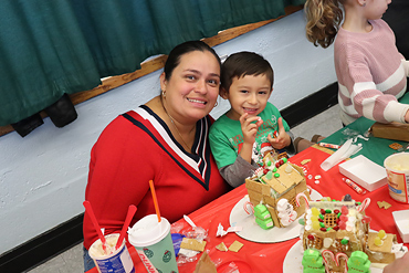 Candy added color to students' festive creations.
