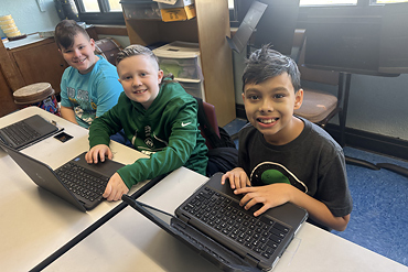 Students in Ms. Rigano's Music Technology Club were introduced to music creation through software using their Chromebooks.
