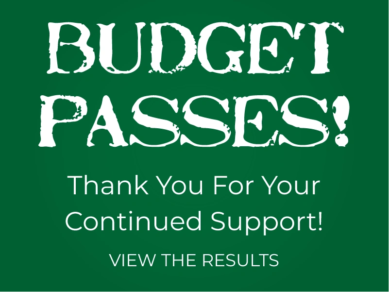 Budget Passes! Thank You!