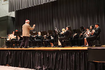 The General Douglas MacArthur High School Winter Wind Ensemble performed for board of education trustees on Dec. 6.