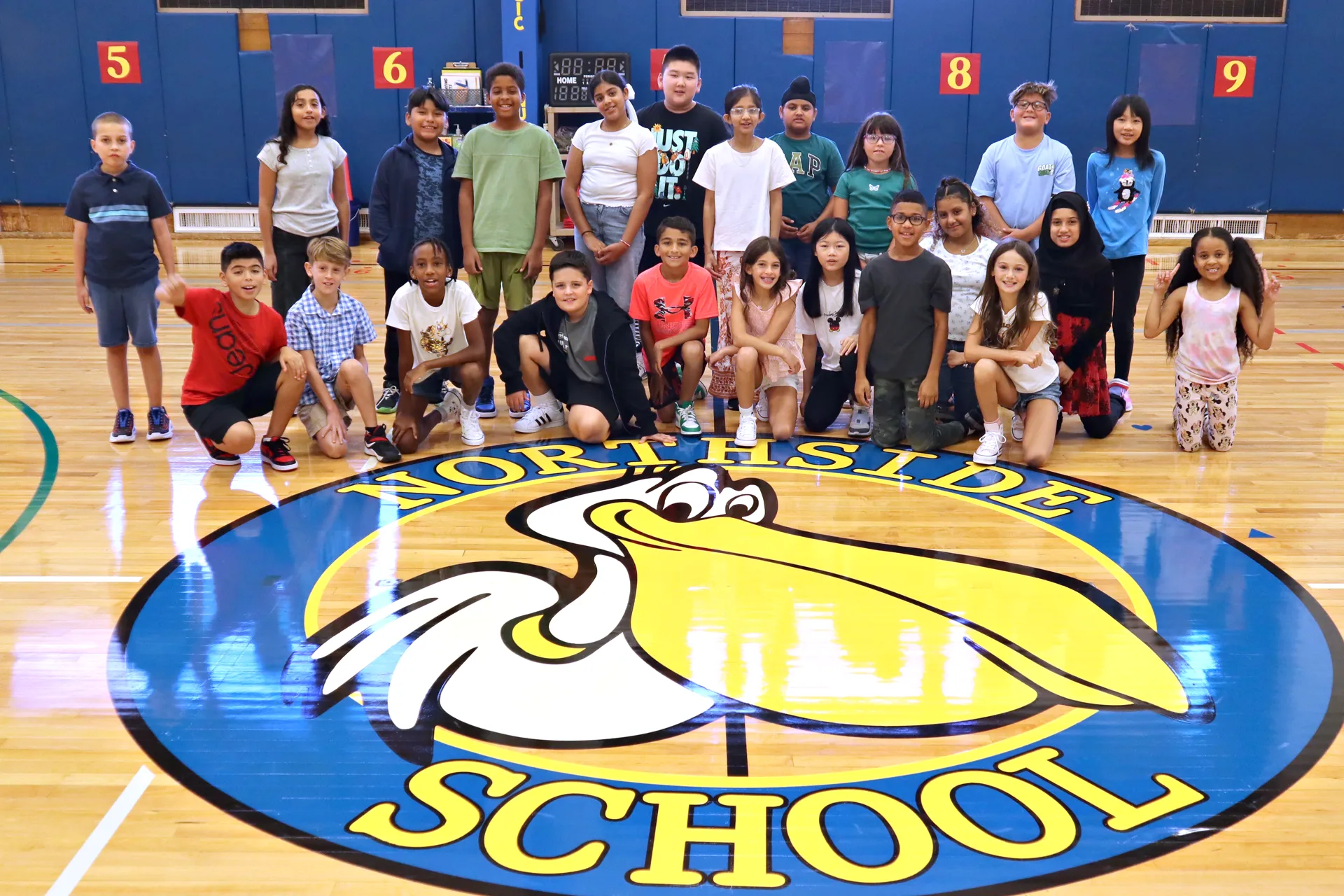 Northside Elementary School students returned to school on Sept. 4 excited to play in the gymnasium, which features a newly painted school logo.