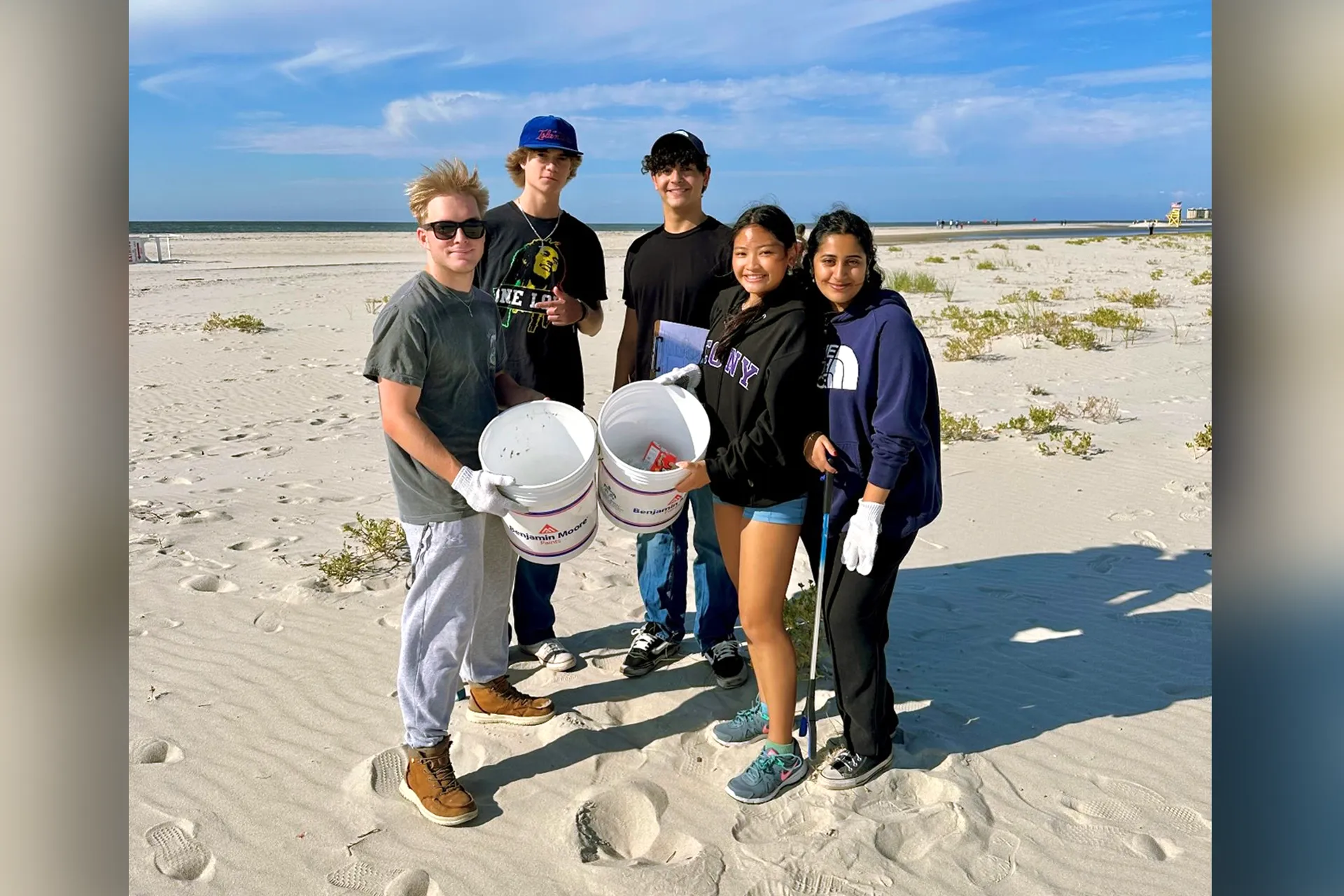 Members of MacArthur's Environmental Club took part in the Town of Hempstead's Lido Beach Clean-up on Saturday, September 21st