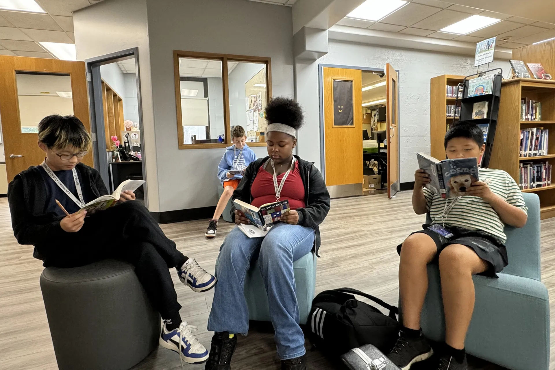 Mark Xue, Pamela Douglin and Minki Hong were absorbed in books that aligned with their tastes.