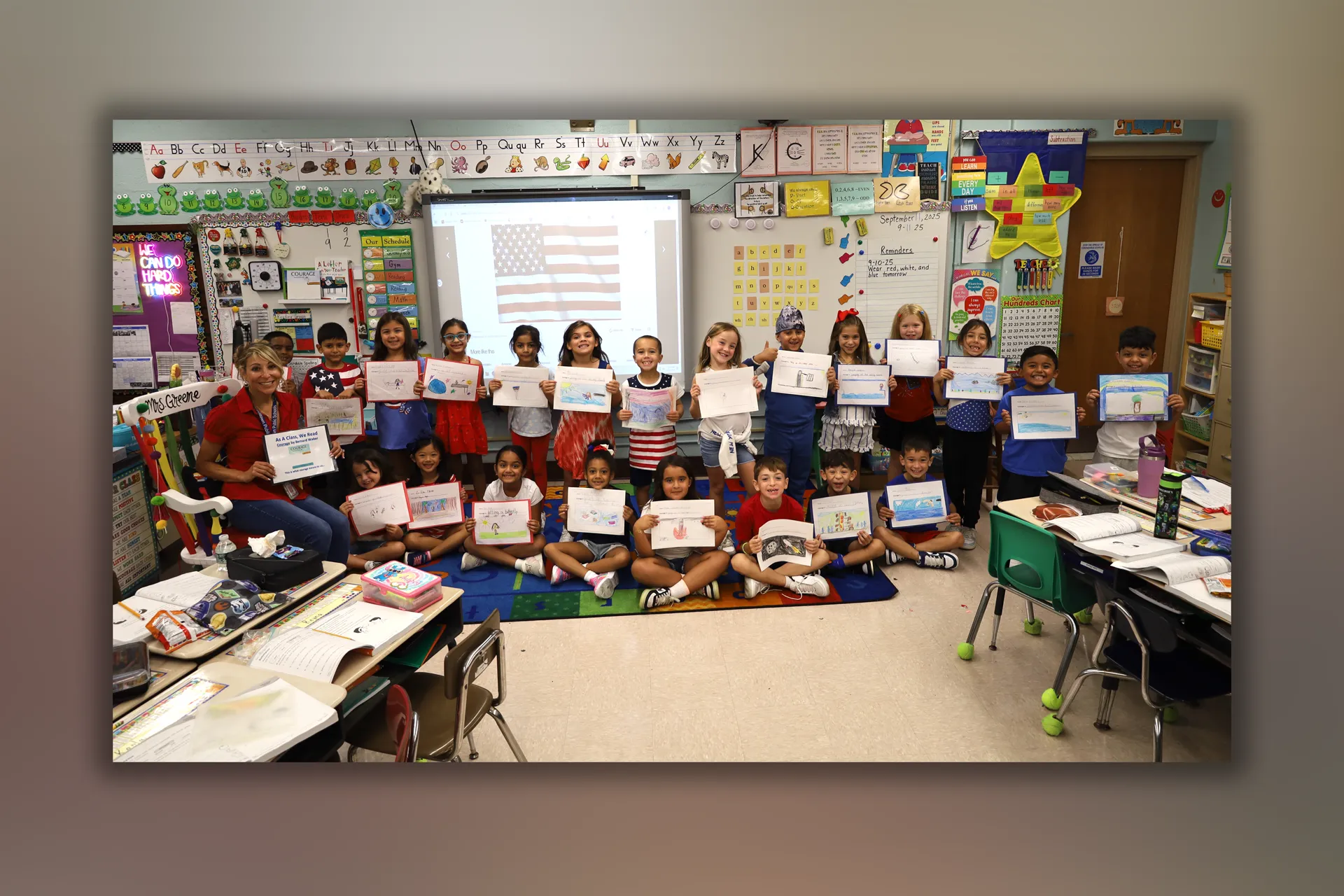 Second graders at Summit Lane Elementary School in the Levittown School District shared stories of bravery after reading the children's book, "Courage."
