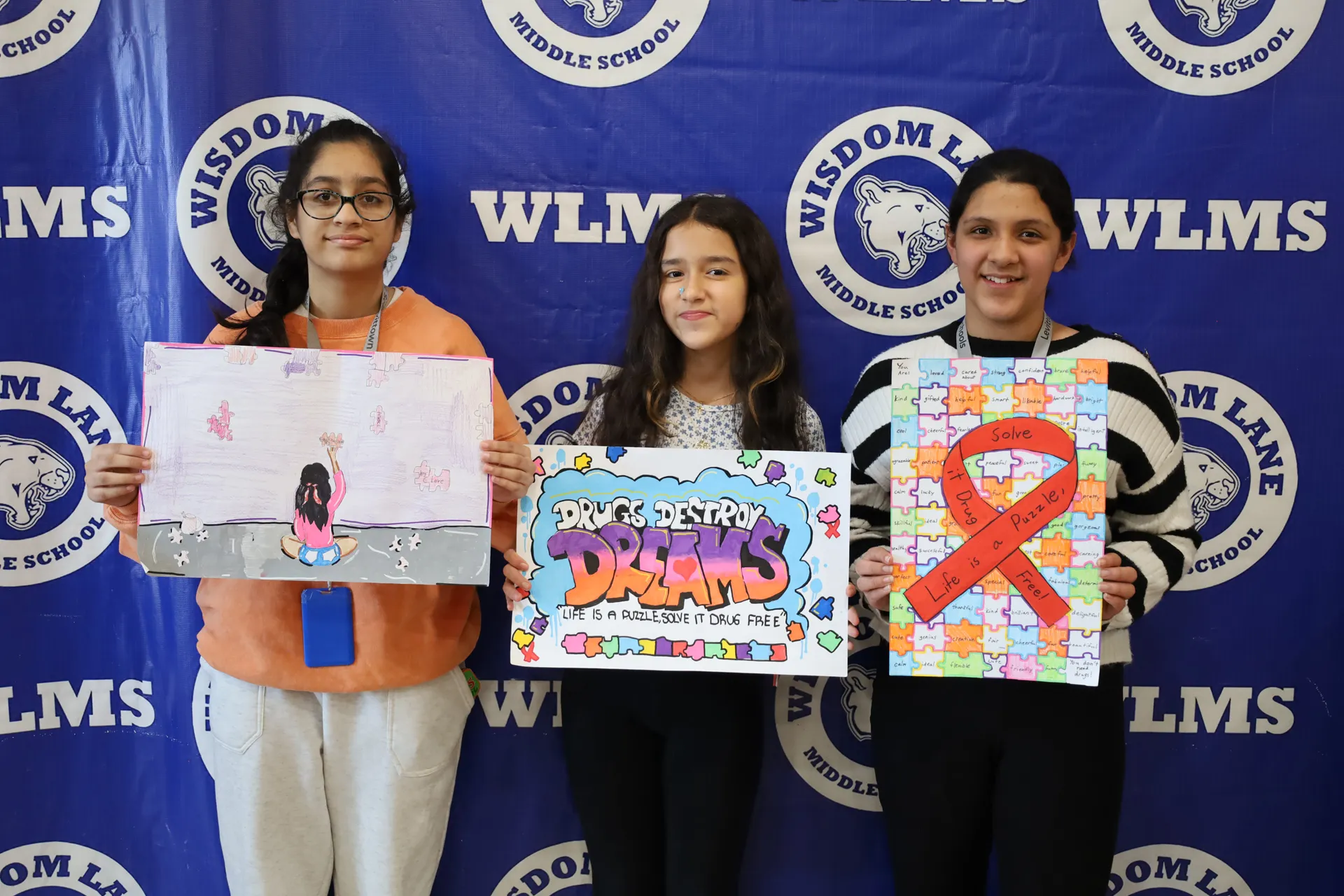 Three students at Wisdom Lane Middle School in the Levittown School District recently created award-winning artwork that promote healthy choices.