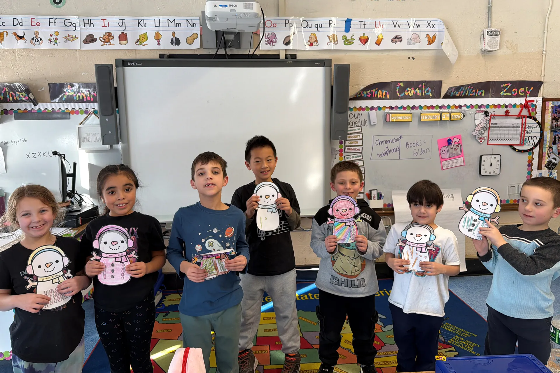 Hands On Snowman Numbers Activity With Ms. Coppola's First Graders