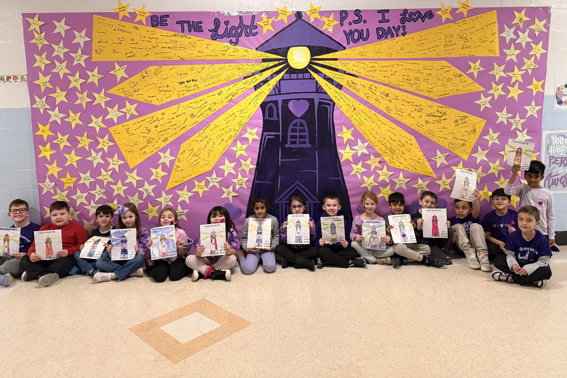 Mrs. Liontonia's first grade class had a great day recognizing P.S. I Love You Day! They began their day discussing positive affirmations together.